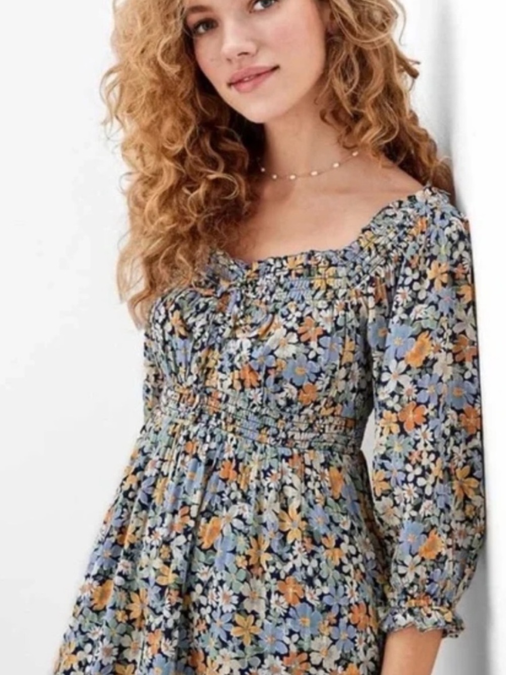 American Eagle Outfitters Floral Smocked Dress Size Small